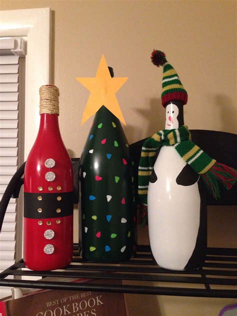 Christmas Wine Bottles Christmas Wine Bottles Wine Bottle Crafts