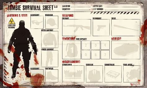 Zombie Apocalypse Survival Sheet