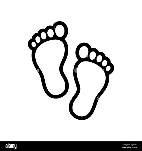 Human Feet Outline Icon Simple Stylized Footprints Isolated Vector