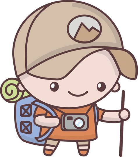Cute Adorable Kawaii Adult Career Cartoon Emoji Geographer Traveller
