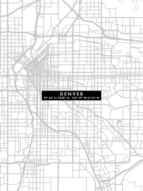 Denver City Map Digital Art By Chara Vasileiou Fine Art America