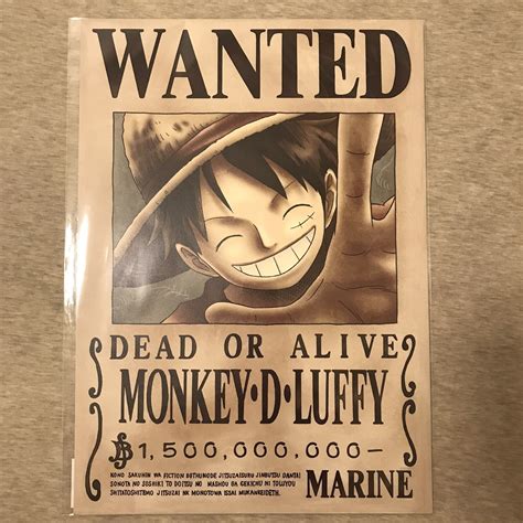 One Piece Wanted Poster Monkey D Luffy Official Mugiwara Store Limited Japan Jp Ebay