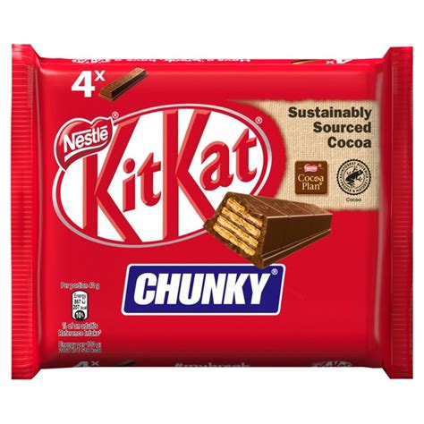 Kit Kat Chunky Milk Chocolate Bar Multipack 4 Pack Morrisons