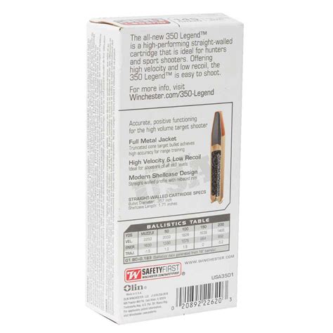 Winchester Usa 350 Legend 145gr Fmj Rifle Ammo 20 Rounds Sportsman