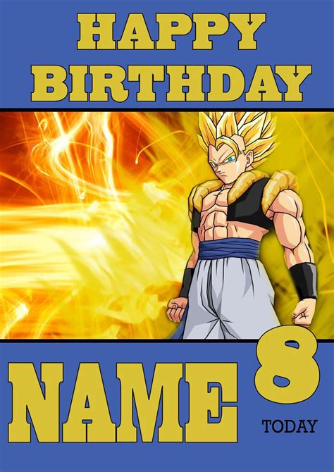 Printable Dragon Ball Z Birthday Card