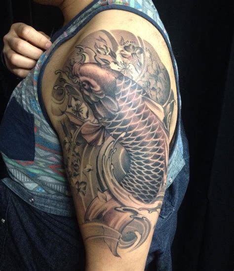Koi Fish Half Sleeve Golden Iron Tattoo Studio Downtown Toronto