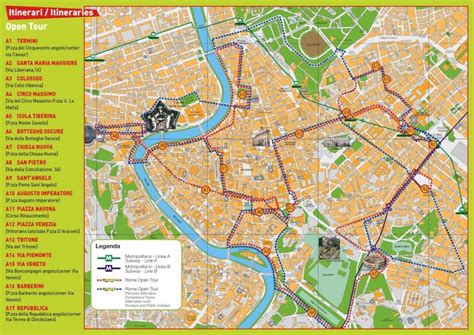 Map Of Rome Tourist Attractions Sightseeing And Tourist Tour Map Of