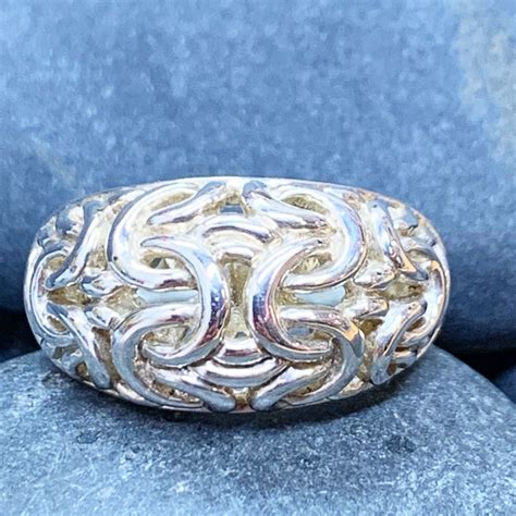 Vintage Quality Byzantine Ring In Sterling Silver