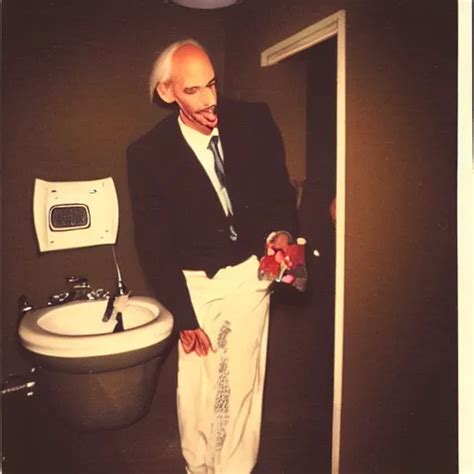 Polaroid Of John Waters Reaching His Hand Out To Touch Stable