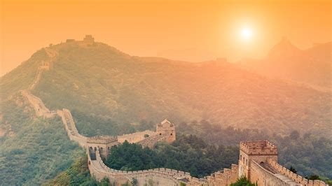 Wallpapers China Sun Nature Mountains The Great Wall Of