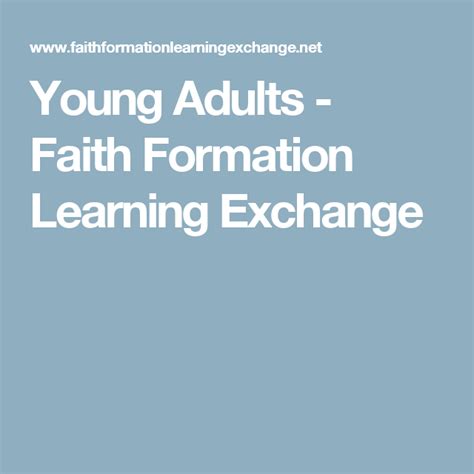 Young Adults Faith Formation Learning Exchange 29 Years Old Young