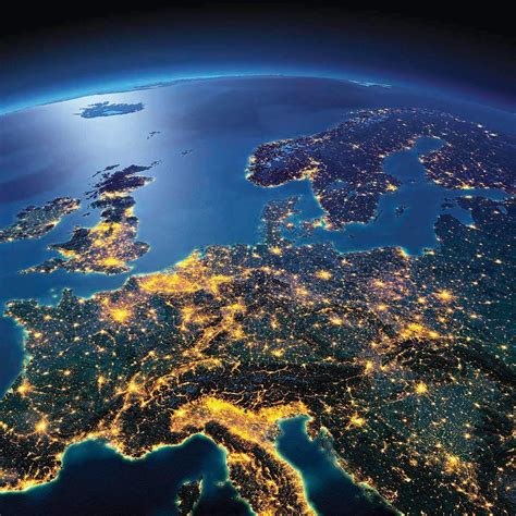Night Lights Of Central Europe Wallpaper Earth Earth From Space
