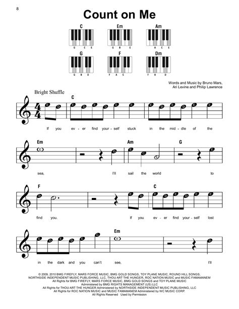 What does count on me expression mean? Count On Me Sheet Music | Bruno Mars | Super Easy Piano
