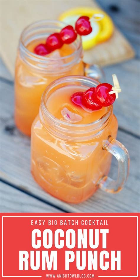 Coconut Rum Punch Recipe Coconut Rum Punches Coconut Rum Yummy Drinks