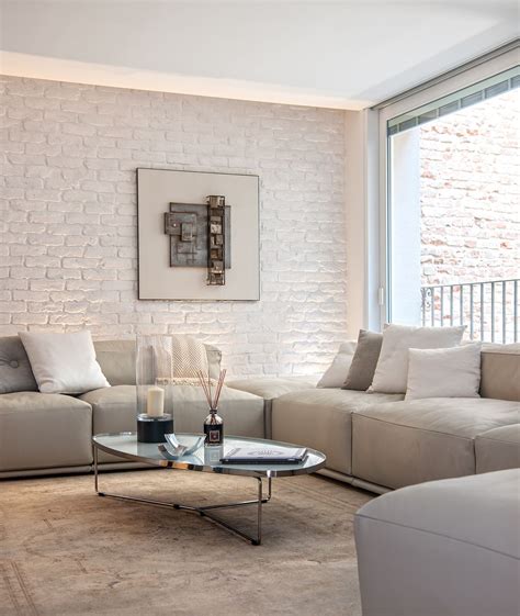 Brando Concept Open Space Living Soggiorno Muro Mattoni Bianco Bricks