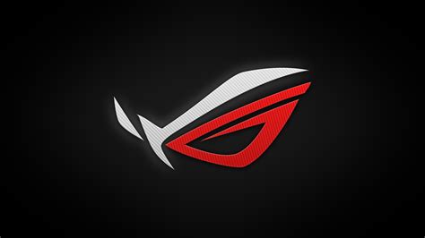 Asus Rog Logo Republic Of Gamers Black Background Illuminated
