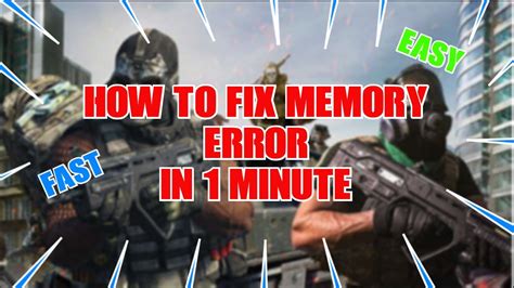 How To Fix Memory Error 13 71 For Warzone Modern Warfare Youtube