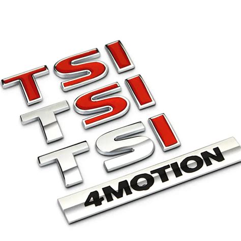 1 Pcs 3d Chrome Tsi 4motion Badge Emblem Decal Car Stickers Logo For