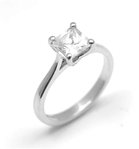 9ct white gold diamond engagement ring featuring 1/2 carat of diamonds in a cluster design and split shoulders. Ring Diamond Unique Princess Cut 1 carat Engagement 9 ...