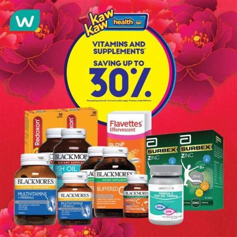 Vitamin world may refuse, or limit the use of, any coupon and/ or return for any reason, including reoccurring. Watsons New Year Vitamins & Supplements Promotion Up To 30 ...