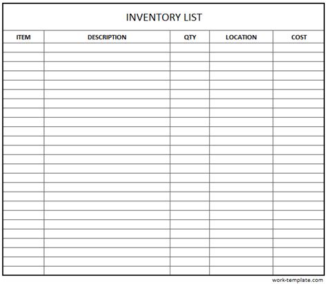 Inventory List Templates 20 Free Printable Xlsx Docs Pdf Formats Vrogue