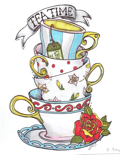 Pin By Patience Baxter On Tattoo Ideas Tea Cup Drawing Alice In