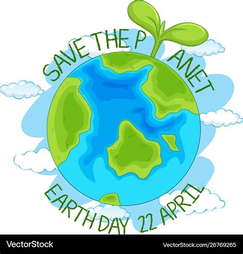 Save Planet Earth Poster Royalty Free Vector Image