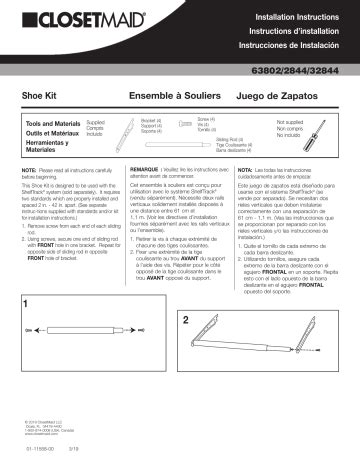 ClosetMaid Shelftrack Shoe Rack Installation Instructions Manualzz