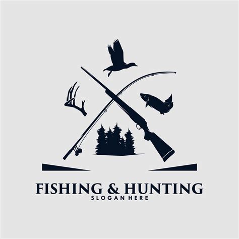 Hunting And Fishing Logo Design Template 11223681 Vector Art At Vecteezy