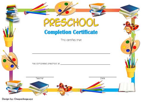 Preschool Graduation Certificate Free Printable Kindergarten Diploma