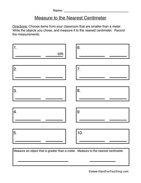 Measurement Centimeters Worksheet Have Fun Teaching Worksheets Library