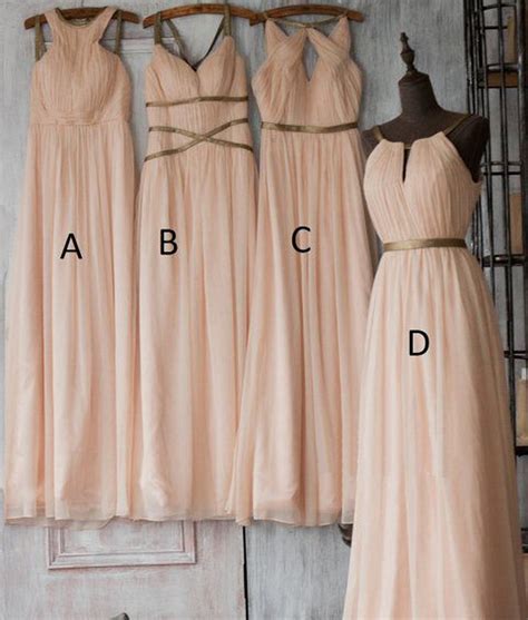 Peach Bridesmaid Dress Long Bridesmaid Dress Simple Bridesmaid Dress Chiffon Bridesmaid Dress