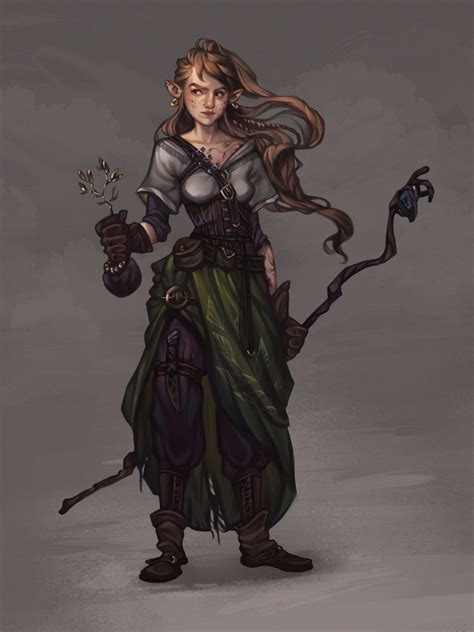 Artstation Sorceress Aleksandra Mastek Elf Characters Fantasy