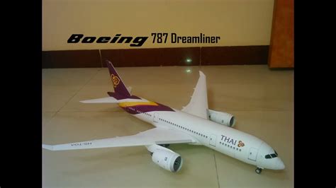 Boeing 787 Dreamliner Thai Airways Paper Model Youtube