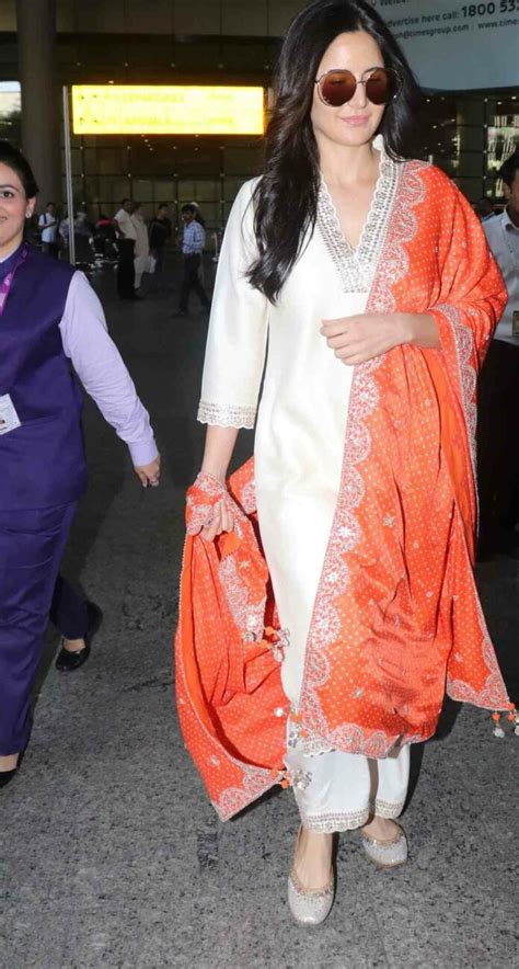 Katrina Kaif Janhvi Kapoor And Chitrangdas Desi Airport Looks In Salwar Suits