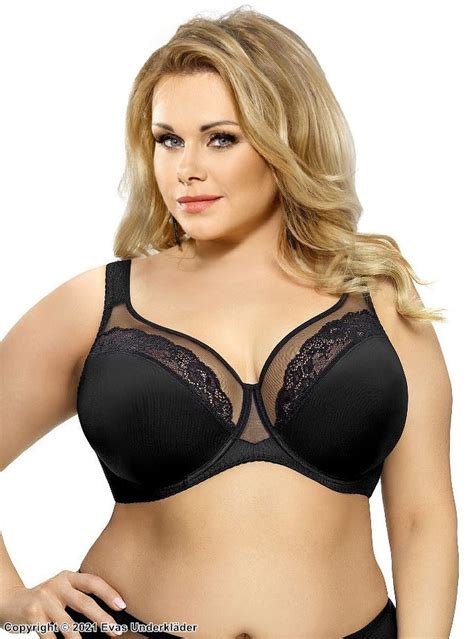 Comfortable Full Cup Bra Sheer Lace Mesh Inlay D To M Cup