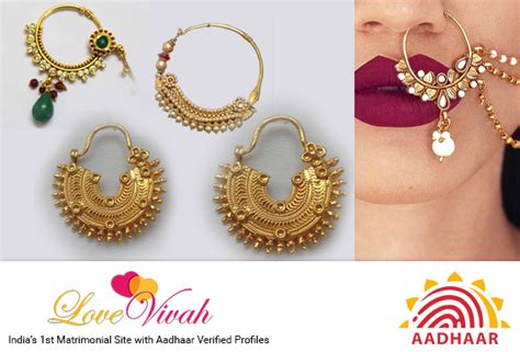 Indian Bridal Wedding 18k Nose Rings Traditional Gold Plated Nath Ethnic Jewelry