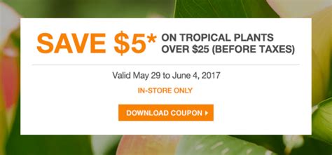 The Home Depot Canada Garden Club Coupons Save 5 On Tropical Plants