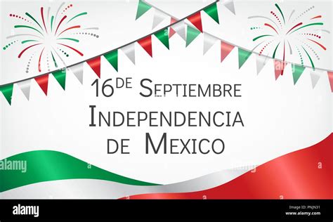 Announcement About Day Of Independence Of Mexico With Flags Stock