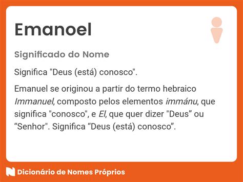 Significado do nome Emanuel Dicionário de Nomes Próprios