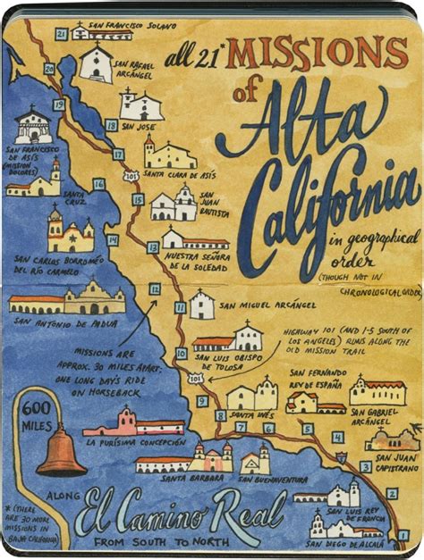 California Missions Map For Kids Printable Maps