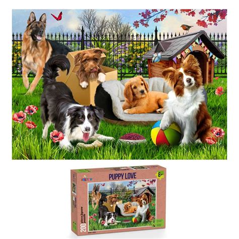 Funbox Jigsaw Puzzle 200 Piece Puppy Love Dog Border Collie Adventure