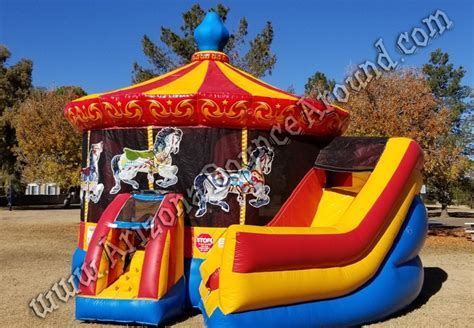20 Carousel Bounce House With Slide Rental Carousel Combo Carnival