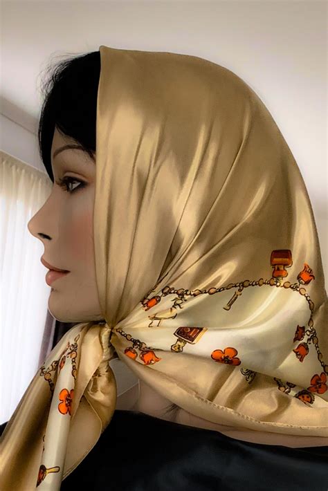 Pin By Scarfdream On Scarves With Silk Head Scarf Styles Silk Scarf