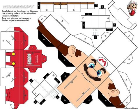 Mario Bros Mario Crafts Paper Toy Printable Paper Toys Template