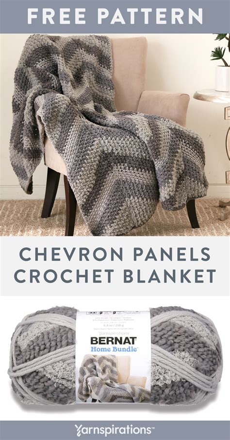 Bernat Chevron Panels Crochet Blanket Pattern Artofit