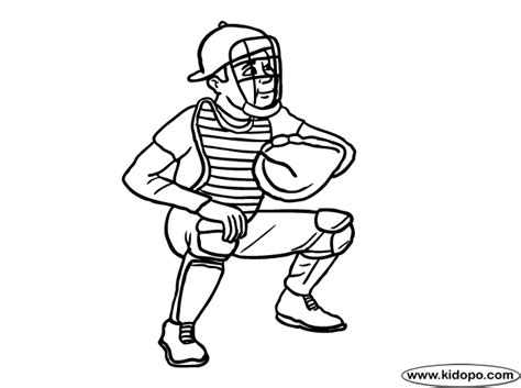 baseball catcher 03 coloring page