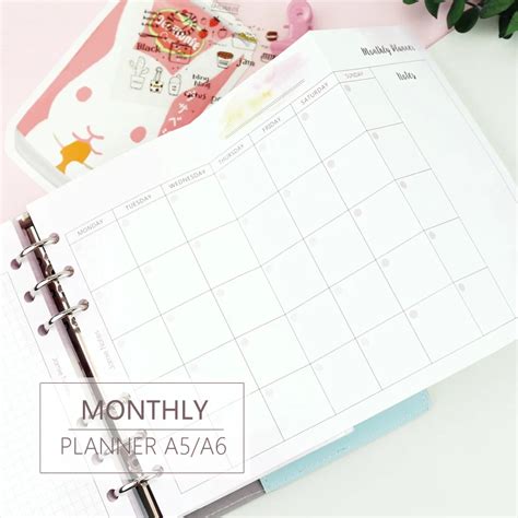 2018 Monthly Planner Refill Omahageser