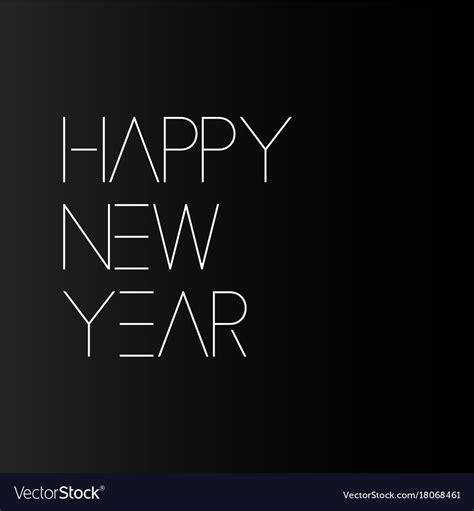Simple Happy New Year Card Minimalistic Design Vector Image