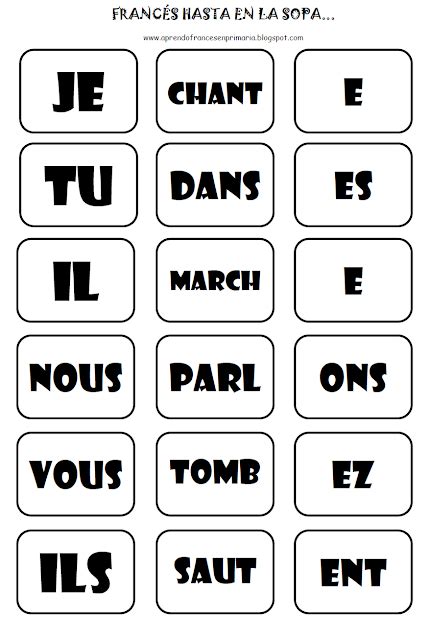 Francés Hasta En La Sopa ¡bricoreto Para Aprender Los Verbos En Er French Teaching